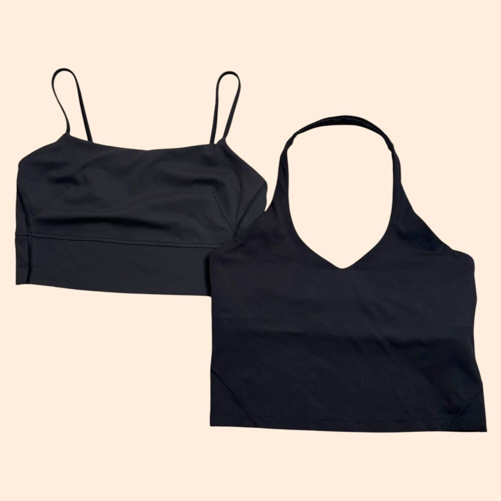 Lululemon Black Cropped Top Set
